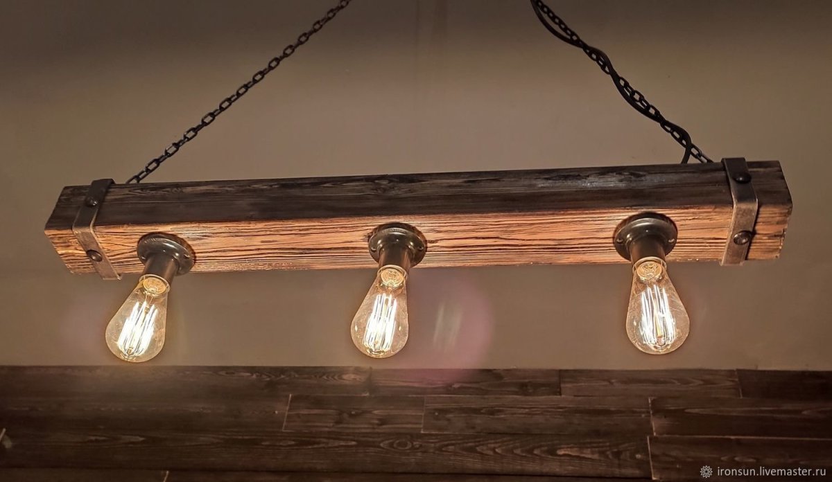 Светильник лофт брус