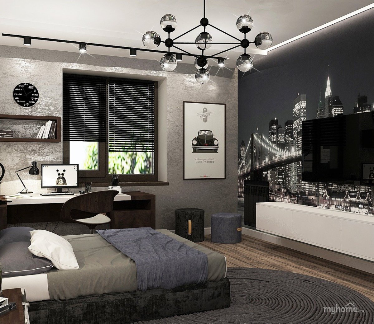 Стильная комната для парня