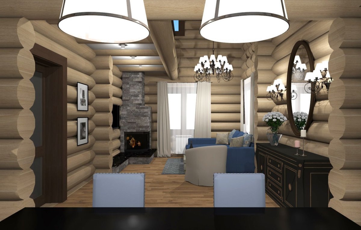 3d дом из бревна интерьер
