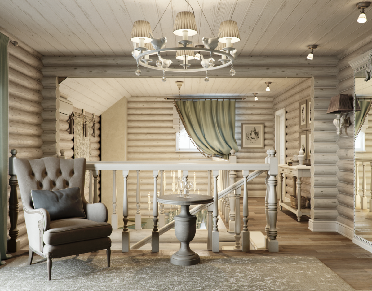 Интерьер дома из бруса в стиле Прованс