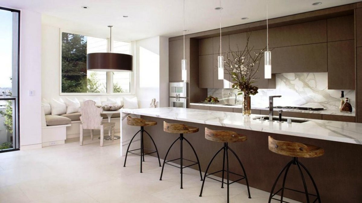 В интерьере фото 2020 на кухне барная стойка