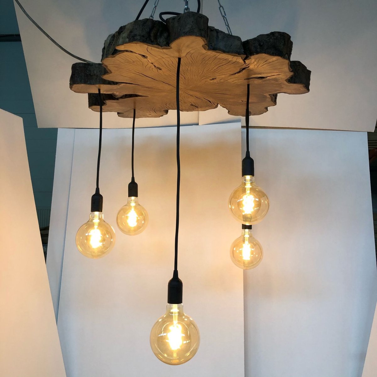 Лофт люстра из слэба