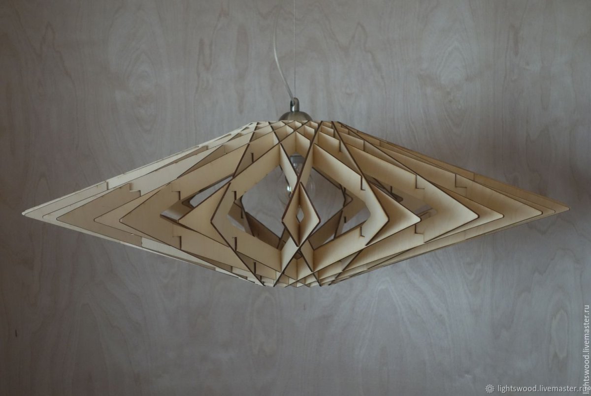 Люстры и светильники из фанеры