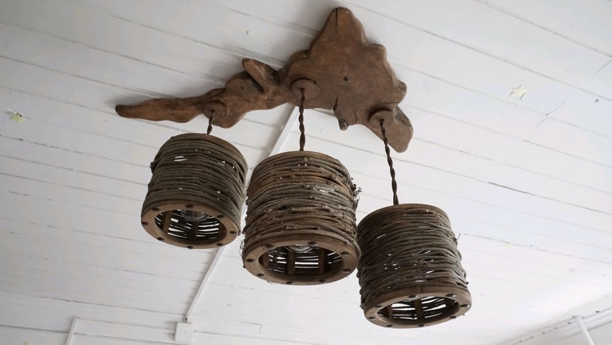 Самодельные люстры из дерева