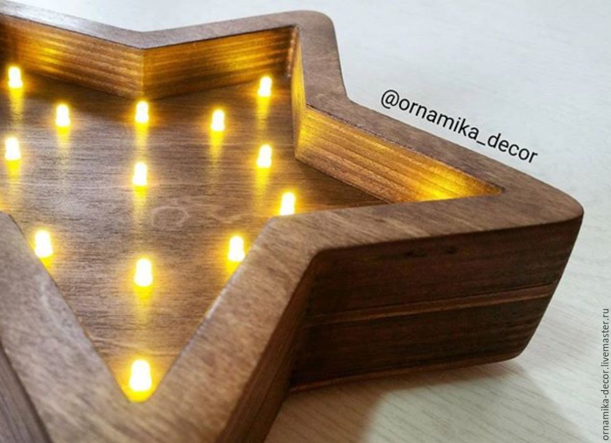 Деревянные светильники со светодиодами