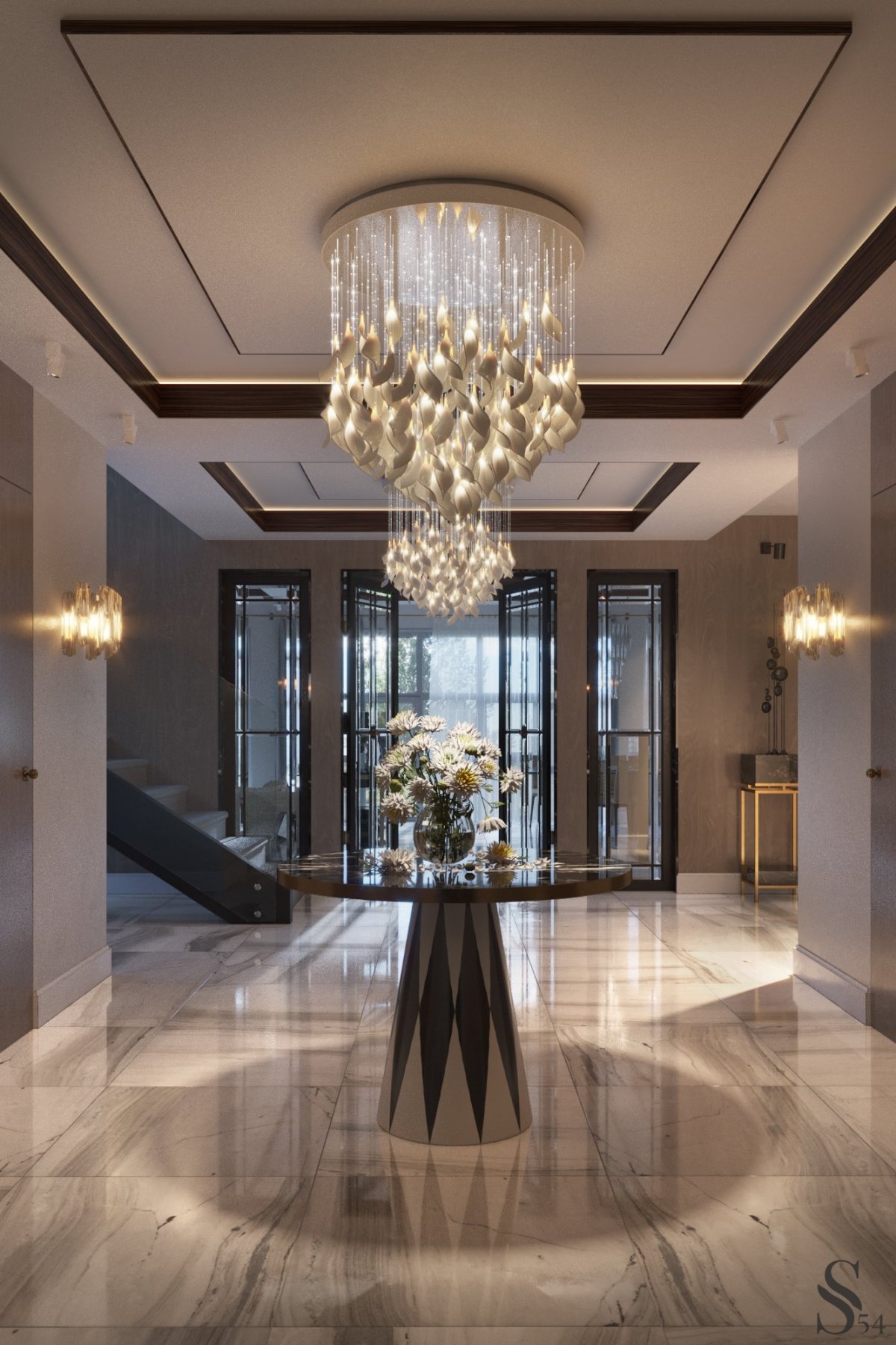 Красивые люстры для холла