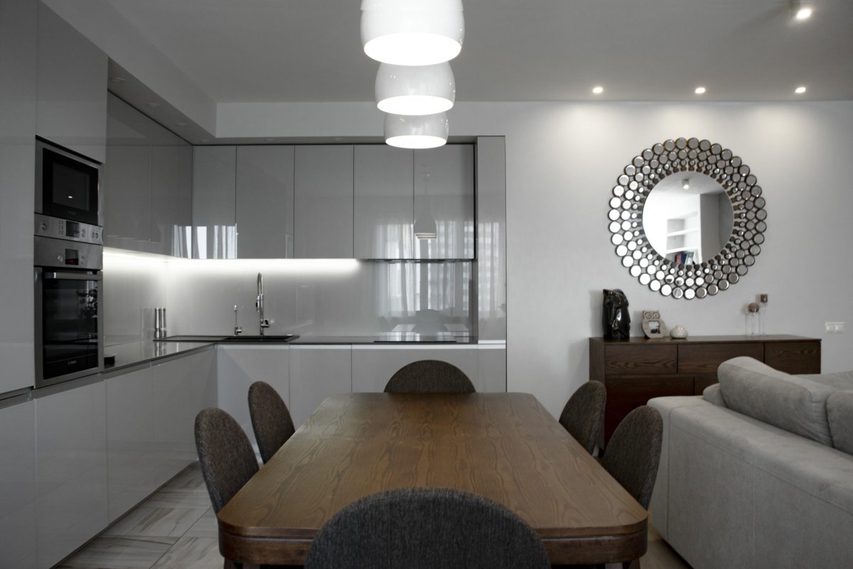 Люстры в стиле Минимализм в интерьере кухни