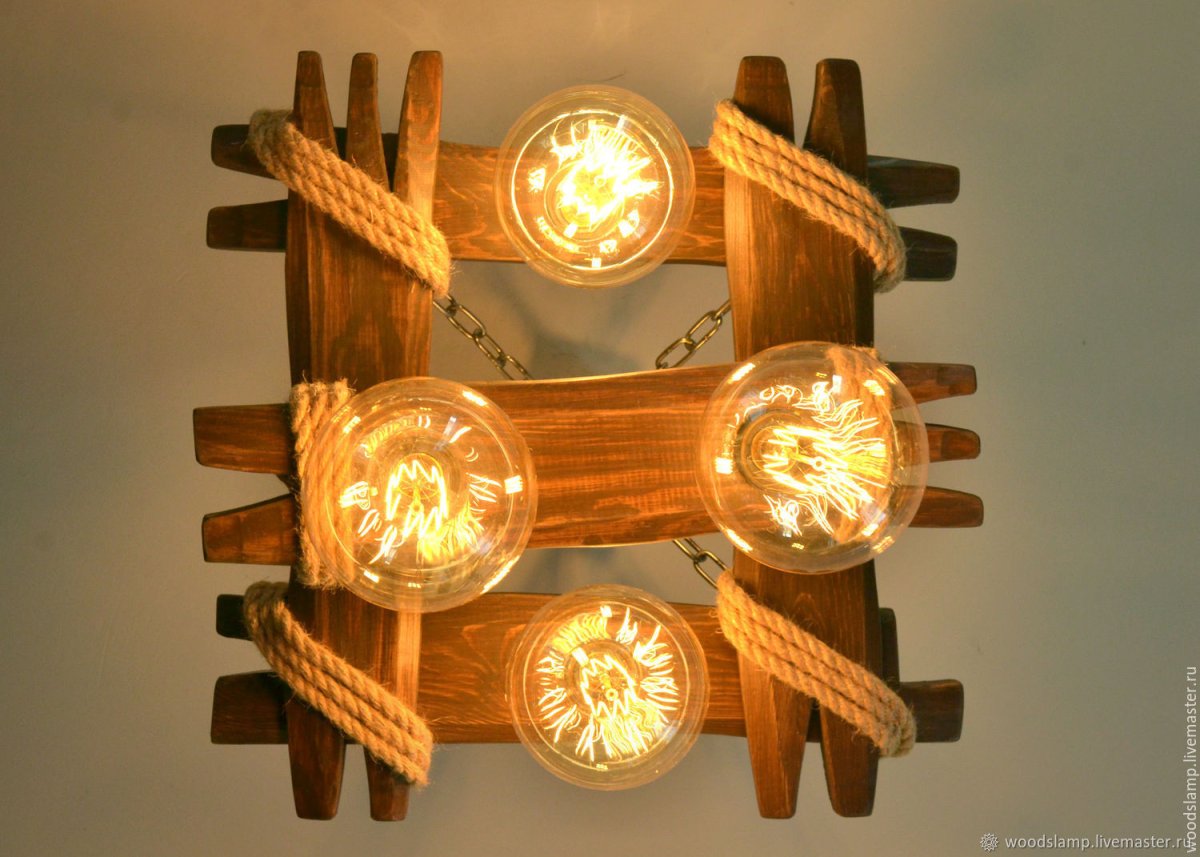 Деревянные люстры