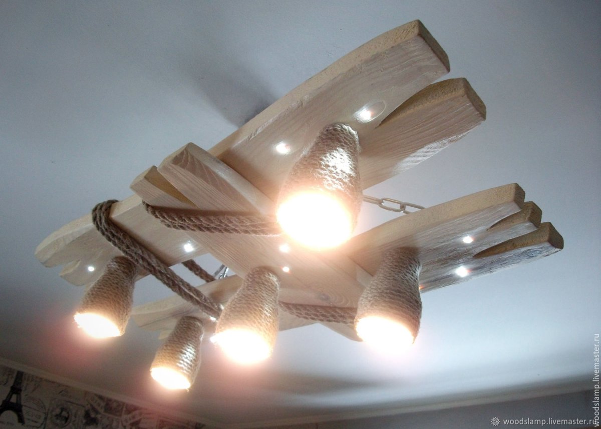 Деревянные люстры