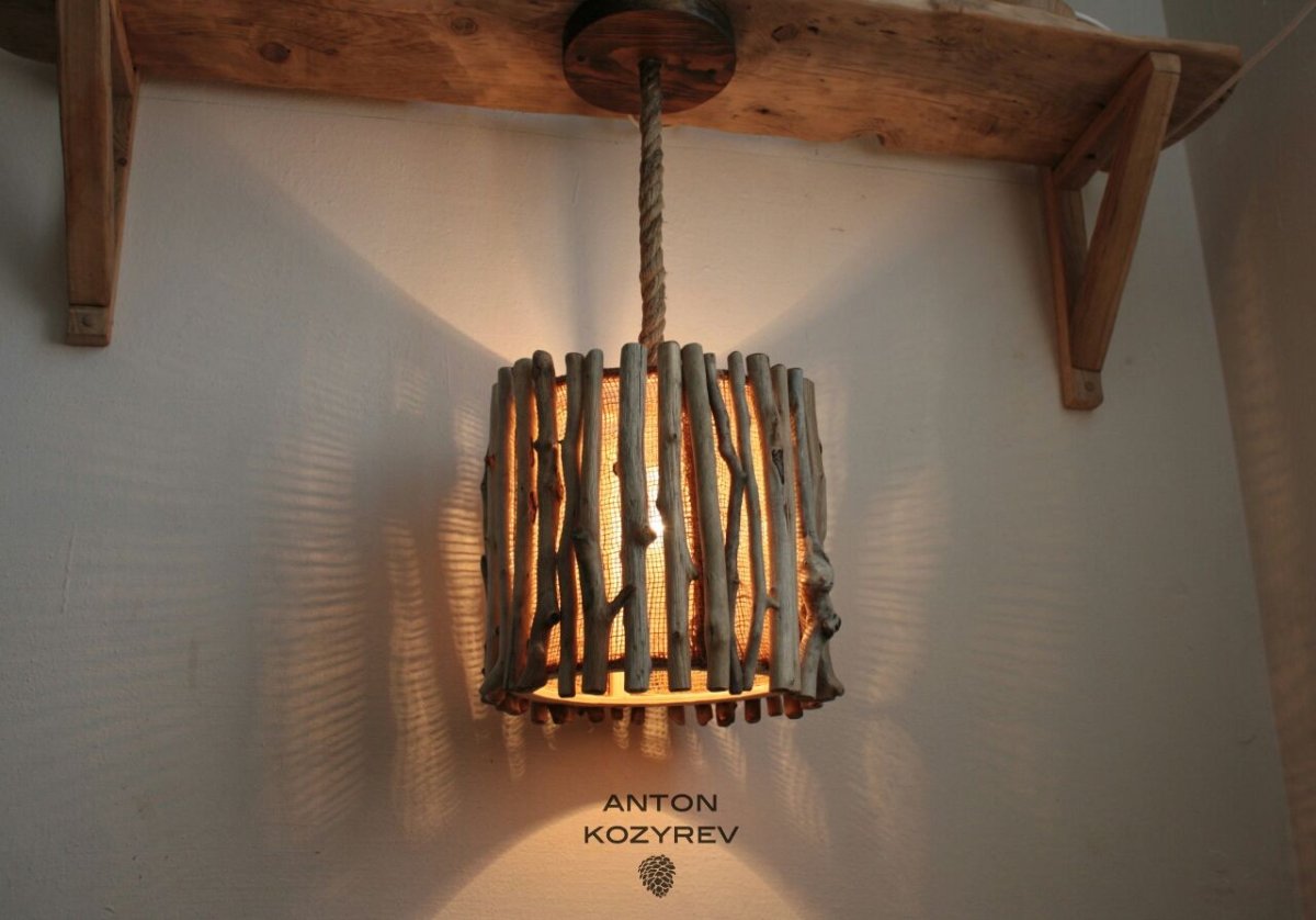 Необычные деревянные светильники