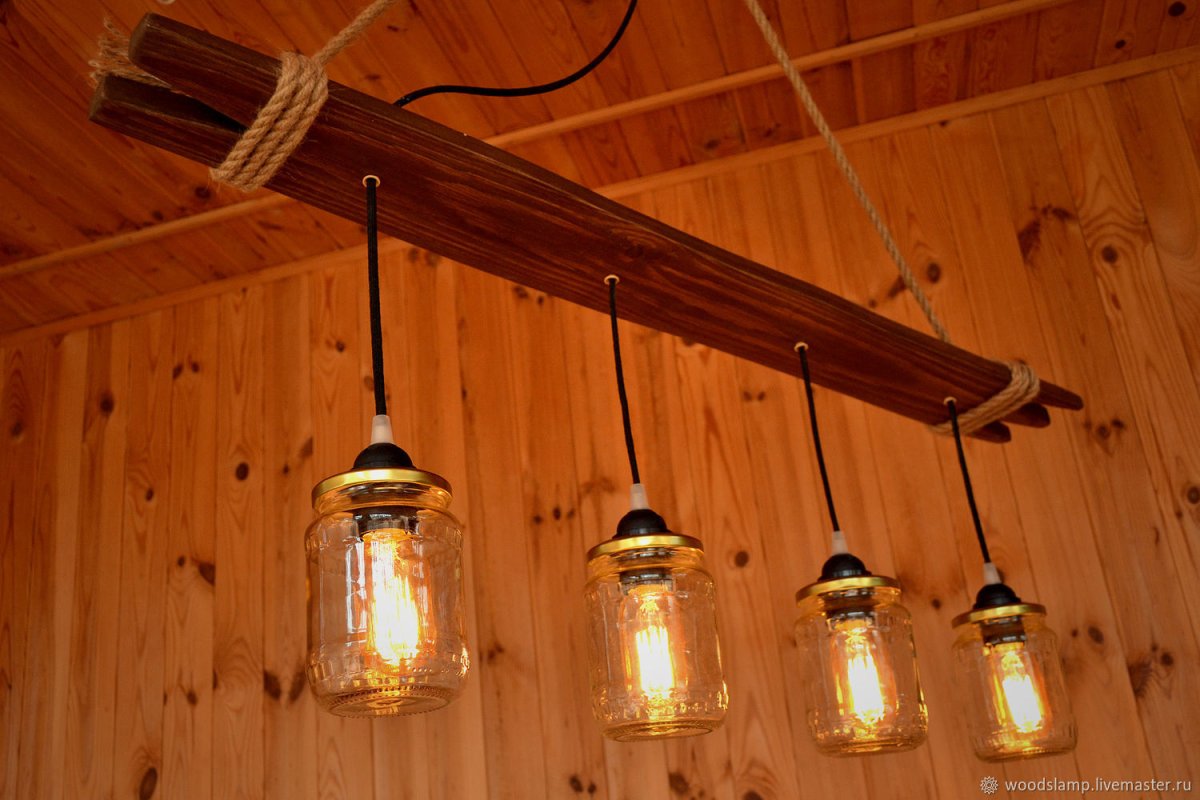 Светильник из стеклянной банки