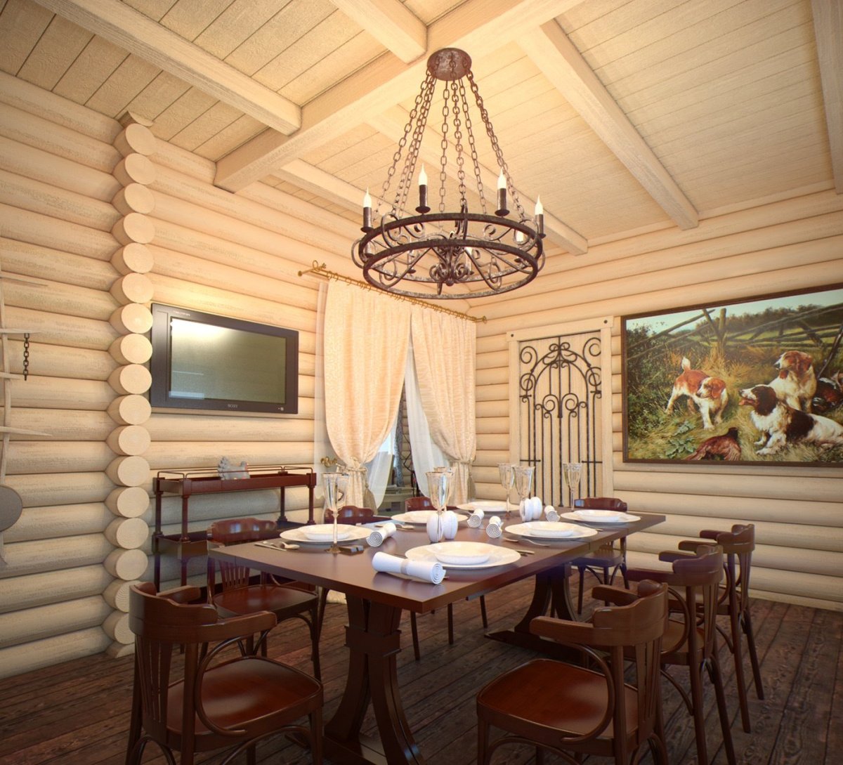 Люстра в деревянный дом