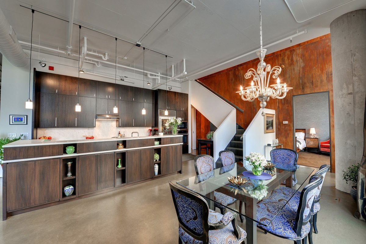 Романтичная кухня лофт