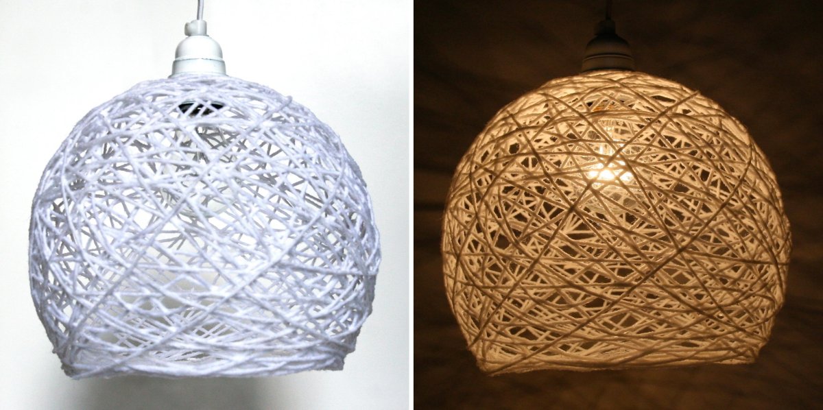 Светильник из ниток