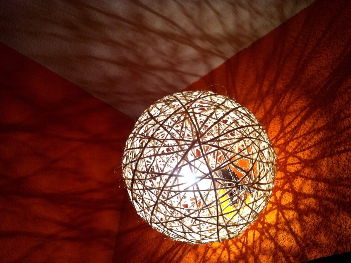 Шар светильник из джута