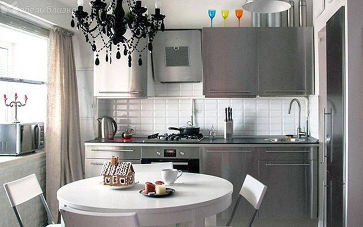 Кухня сиреневая с черным