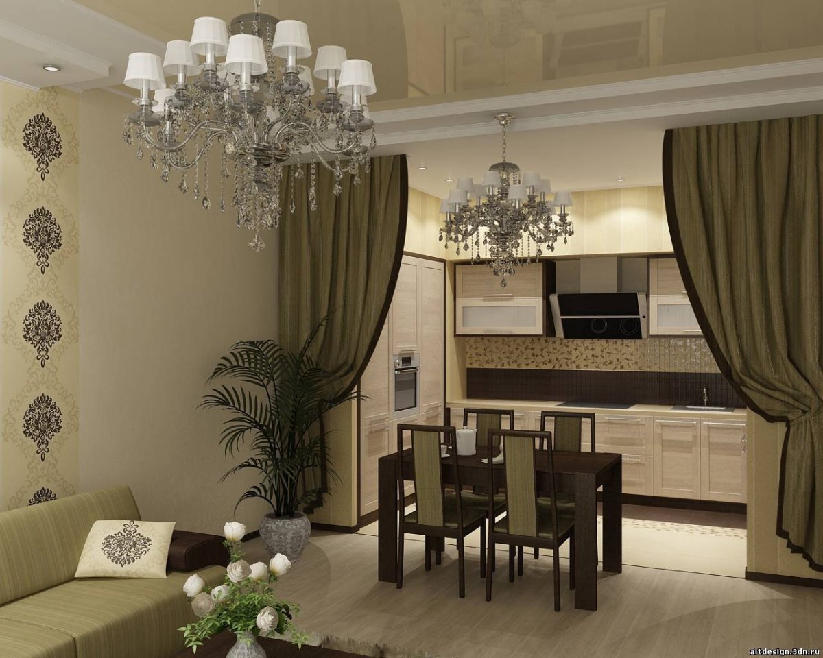 Интерьер кухни в пастельных тонах