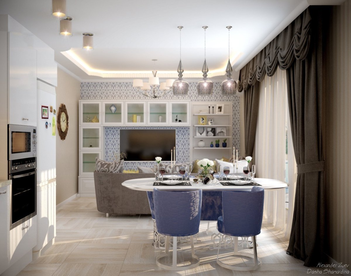 Кухня-гостиная в частном доме