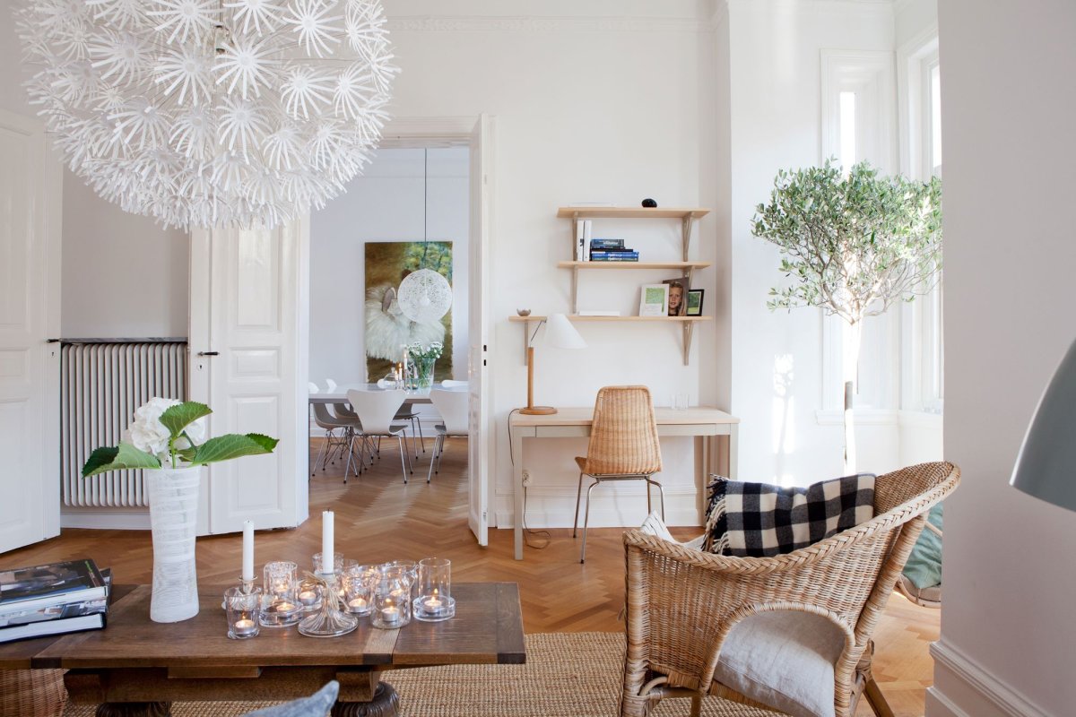 Люстра плетеная Скандинавский стиль