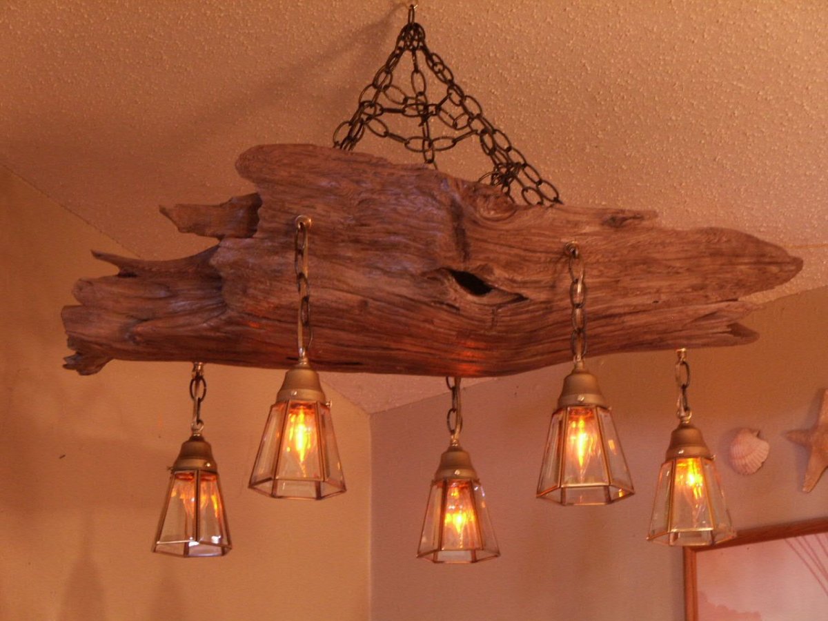 Светильники из дерева в рустикальном стиле