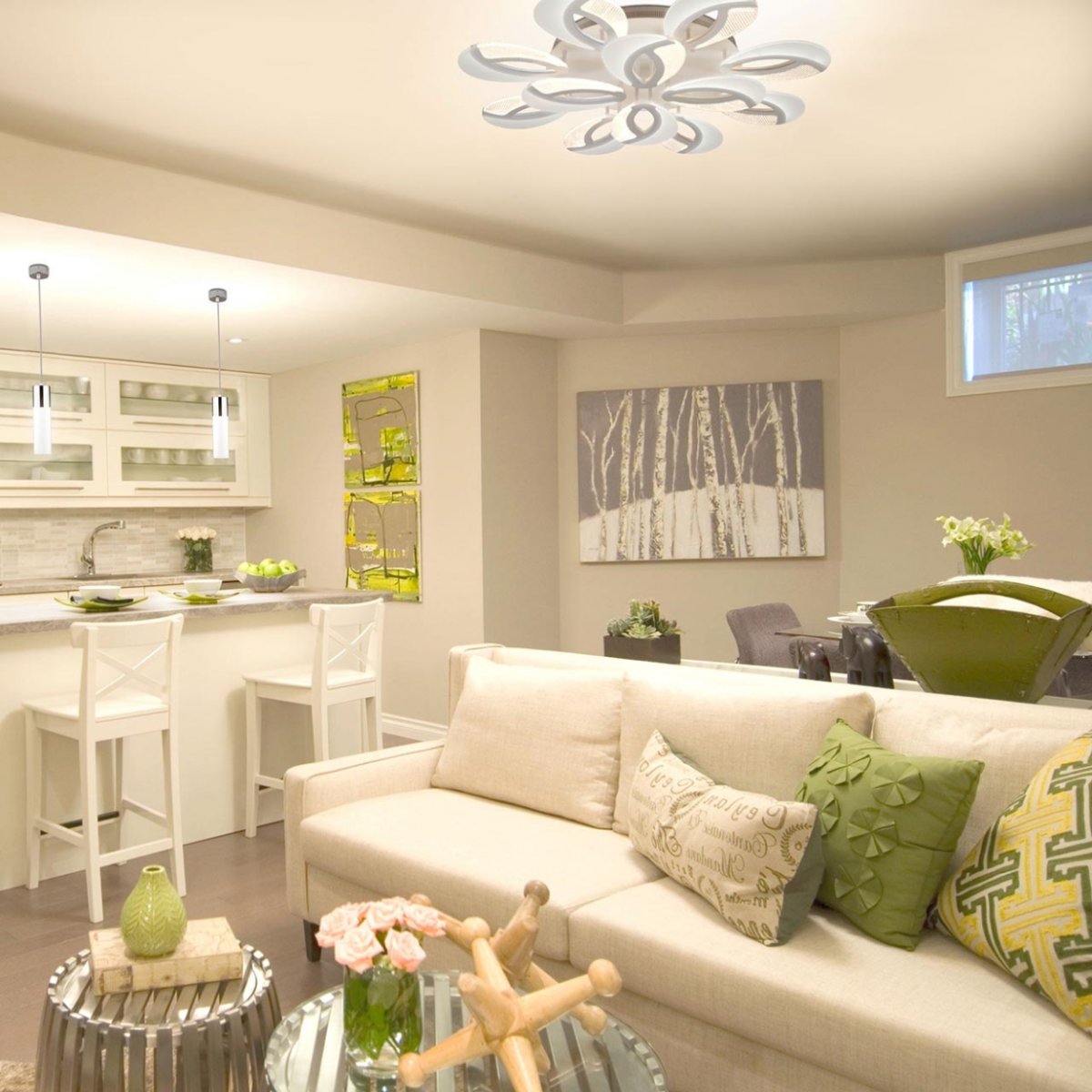 Потолочная светодиодная люстра Eurosvet Flake 90140/5 белый