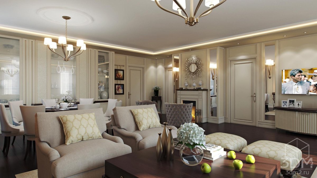 Гостиная арт деко классика