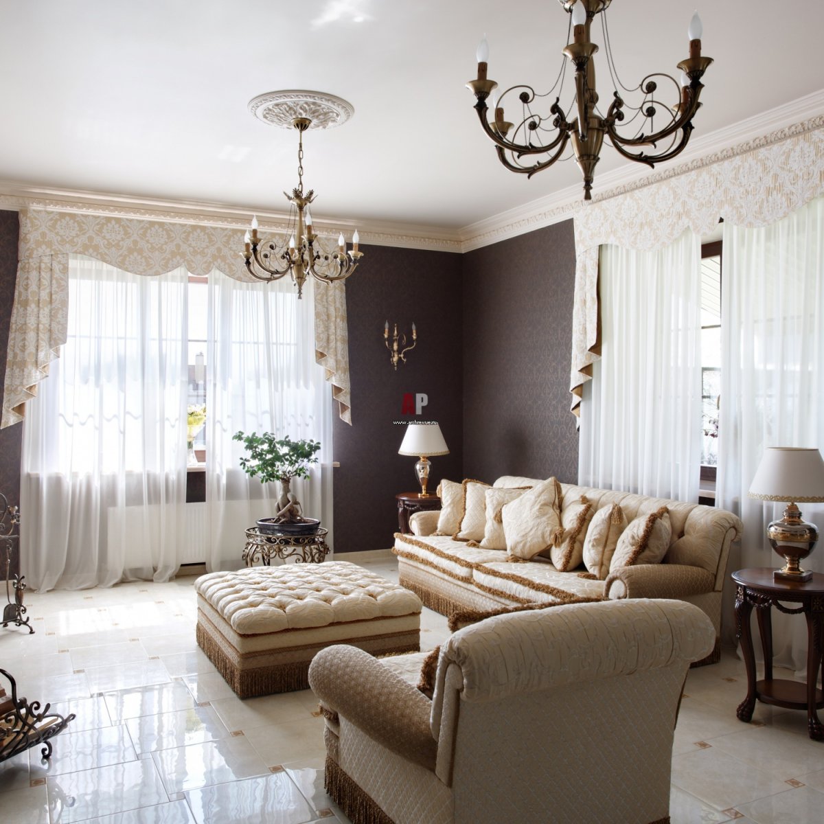 Гостиная американская Неоклассика