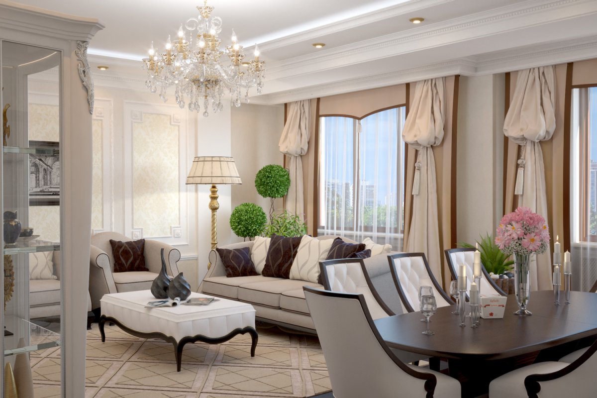 Зал в неоклассическом стиле