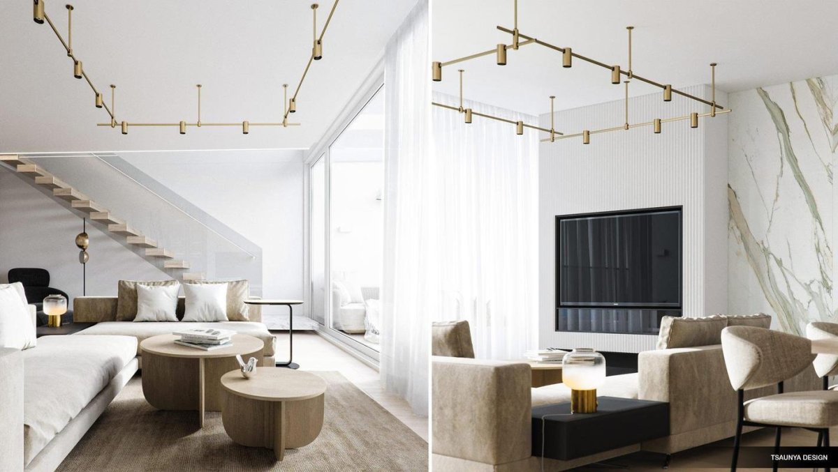 Подвесные светильники над диваном