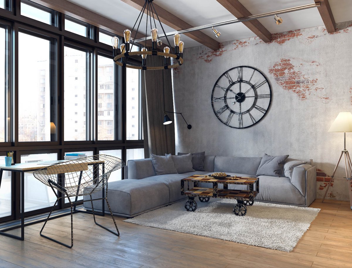 Люстры в стиле лофт в интерьере