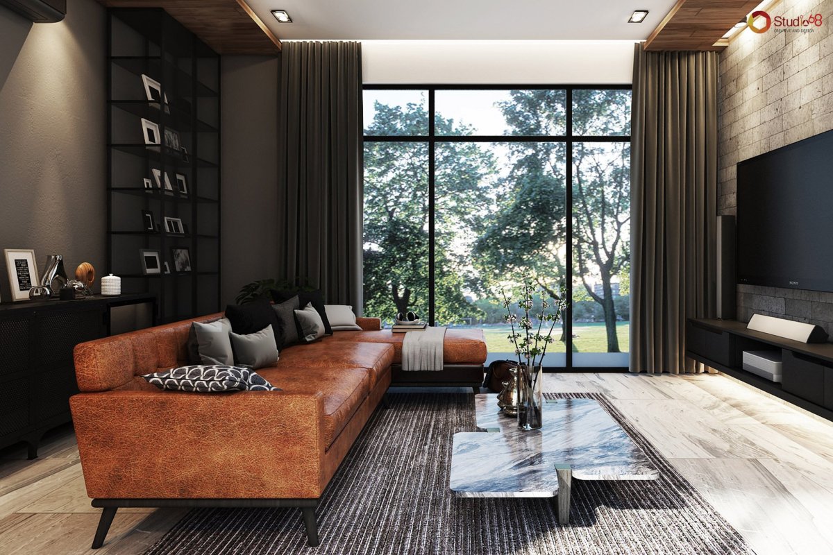 Трековое освещение в гостиной