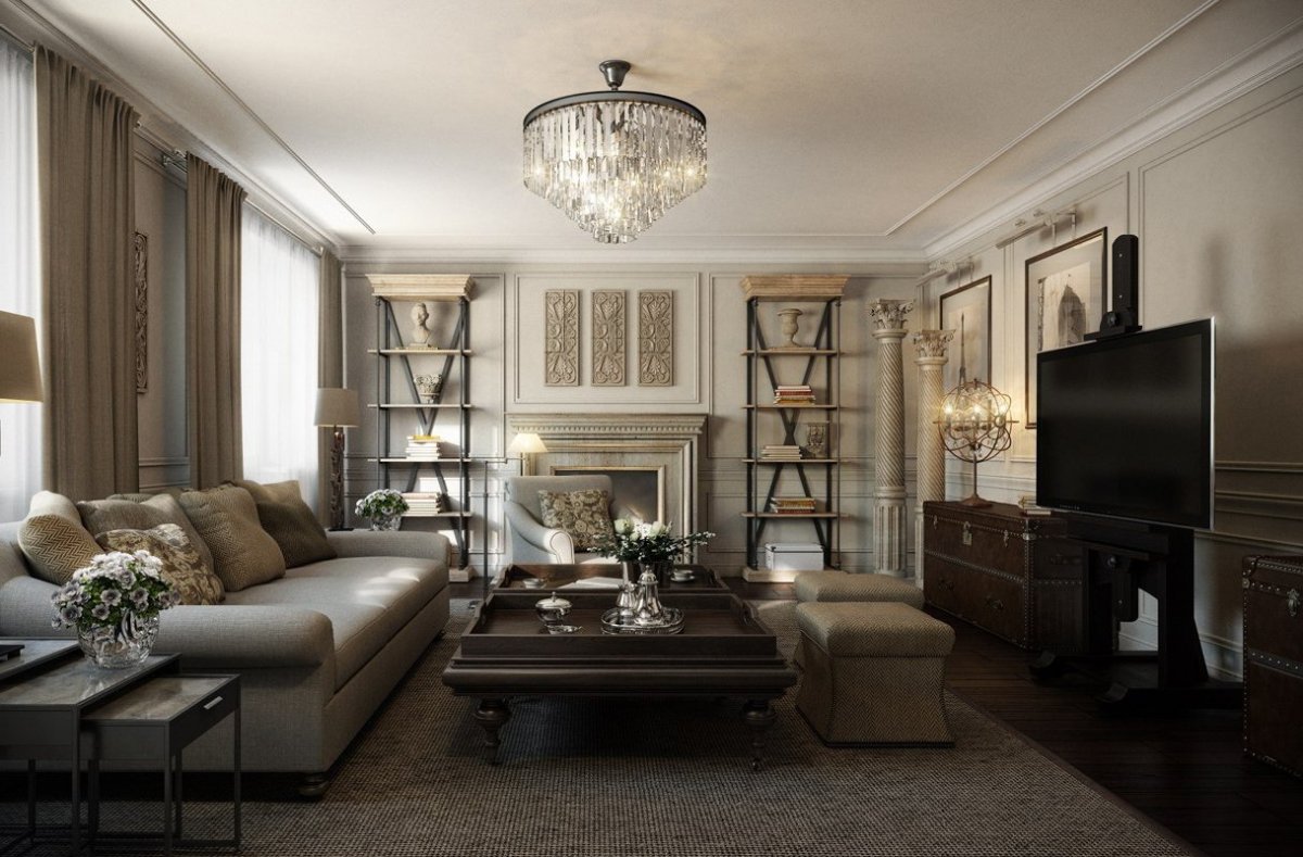 Гостиная Неоклассика 35м2
