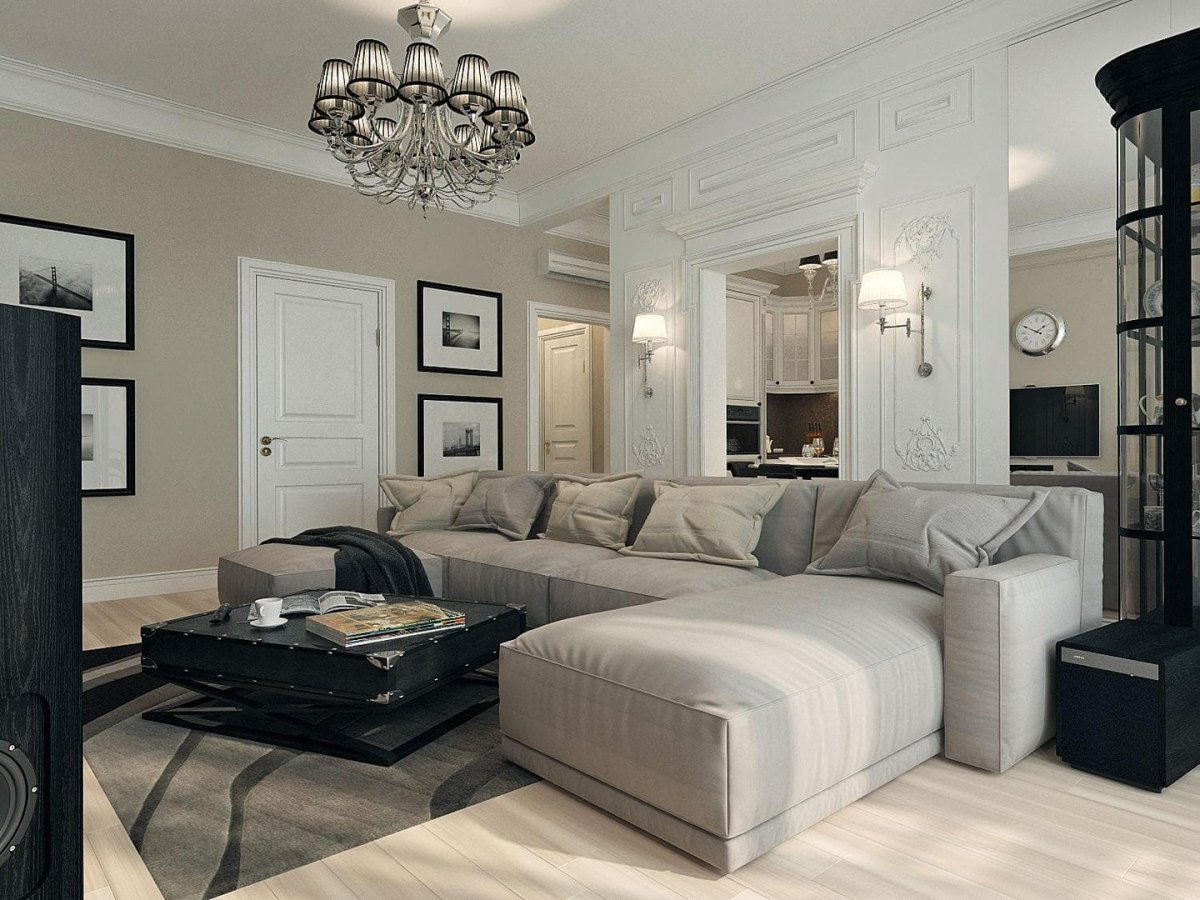 Гостиная в стиле американская Неоклассика