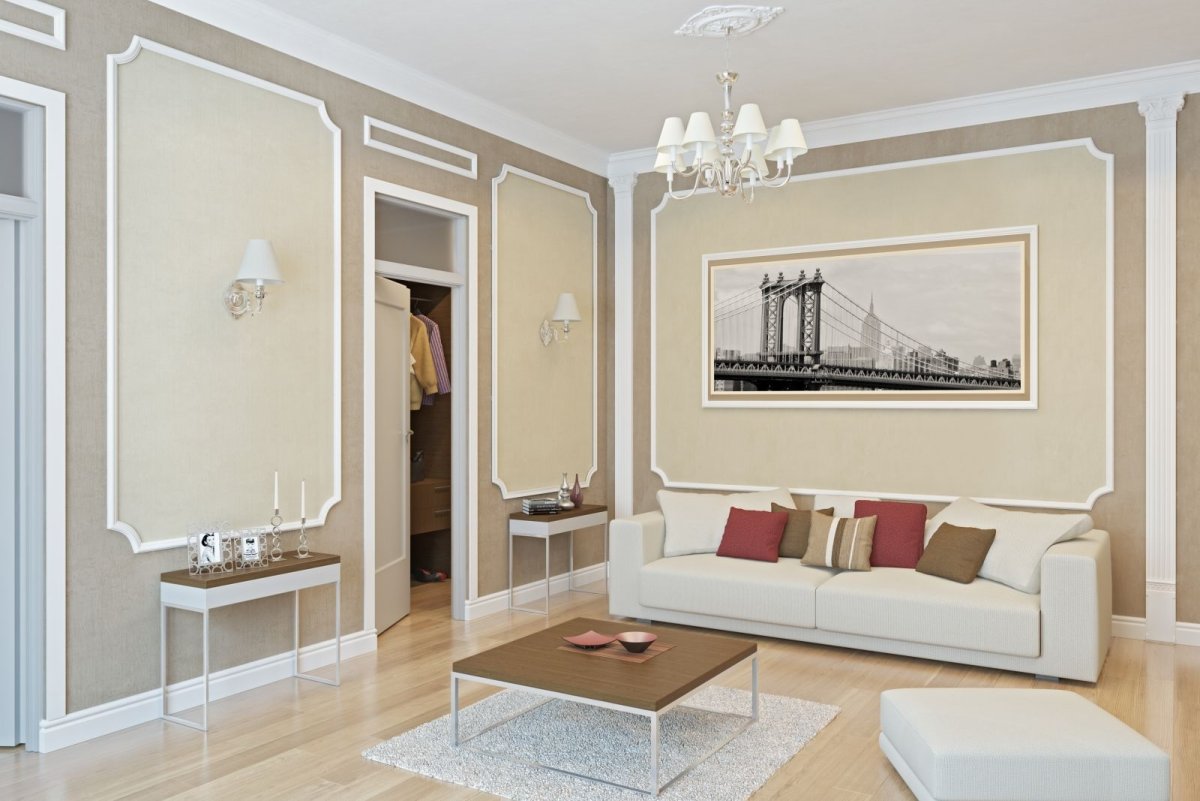 Декорирование стен молдингами