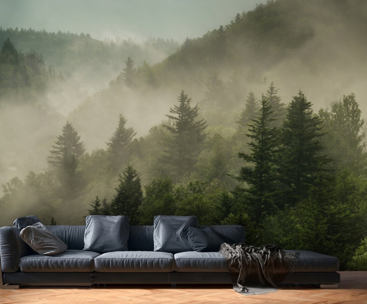 Фреска туманный лес