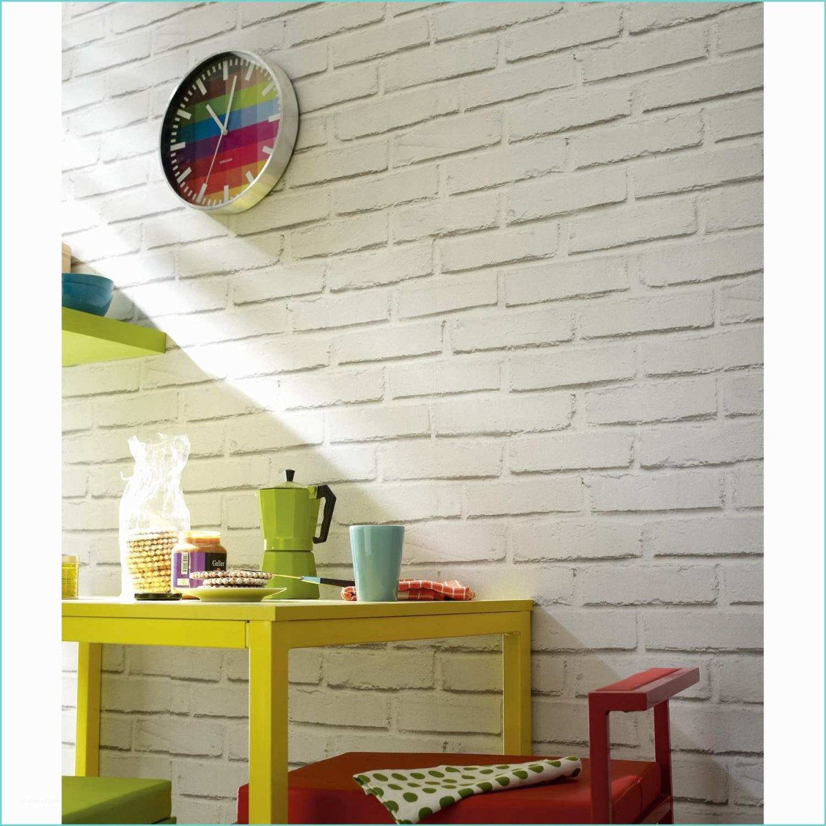 Обои из Леруа под кирпич в интерьере