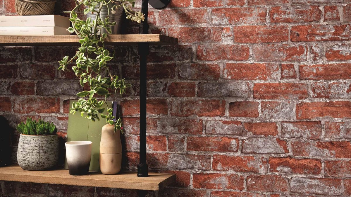 Обои под кирпичную кладку Леруа Мерлен