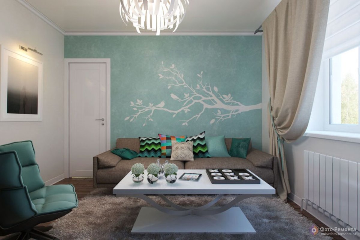 Квартира с мятными стенами