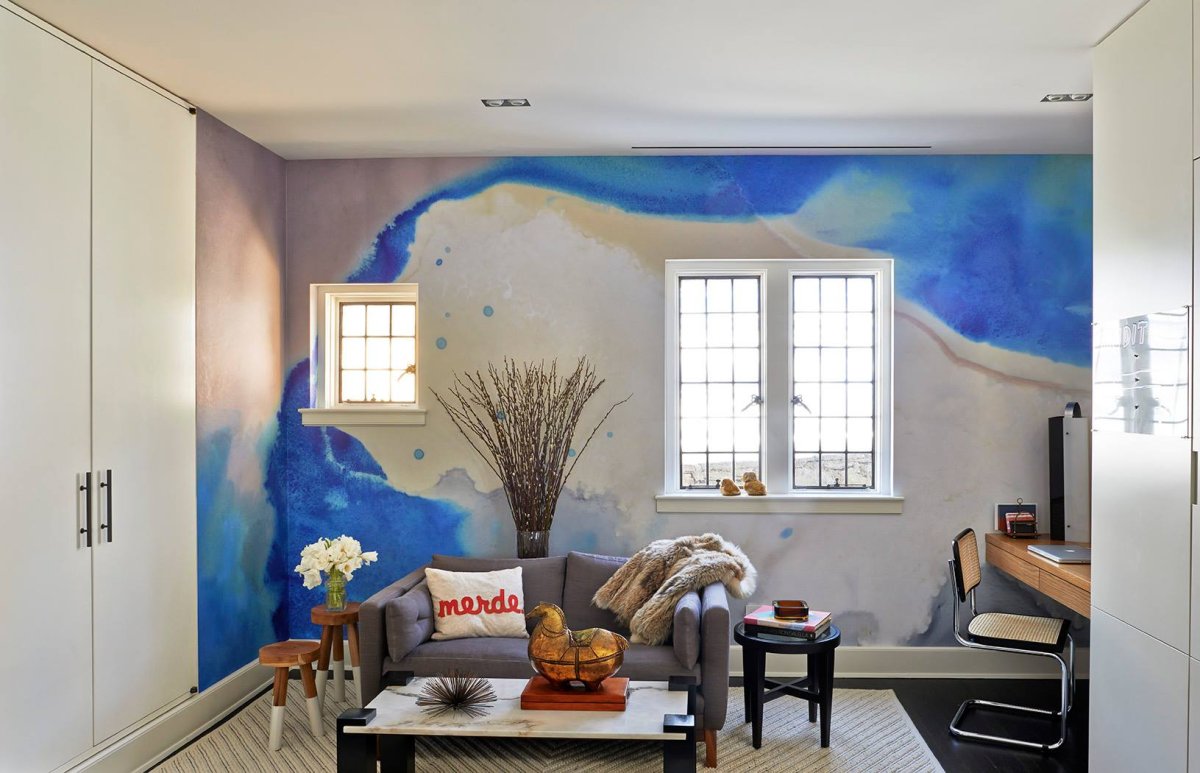 Акварельные стены в интерьере