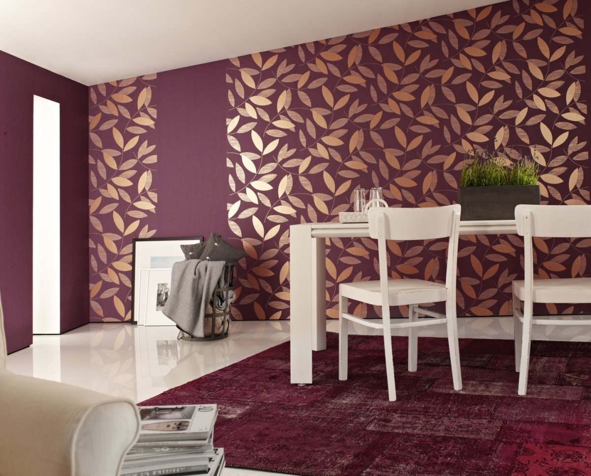 Сочетание обоев двух цветов