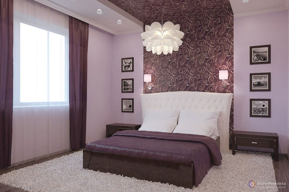 Жидкие обои в спальне