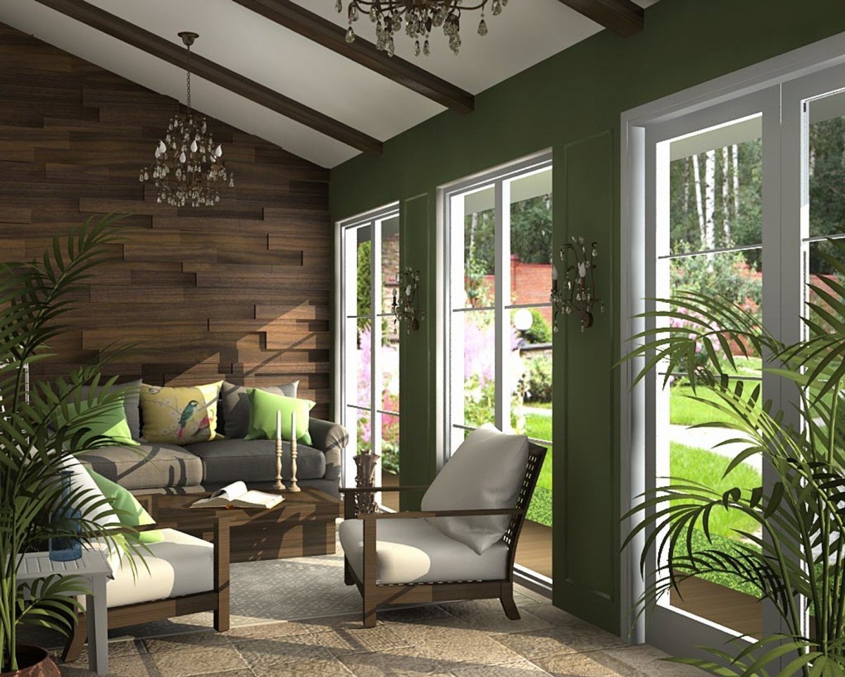 Уютная гостиная в коттедже