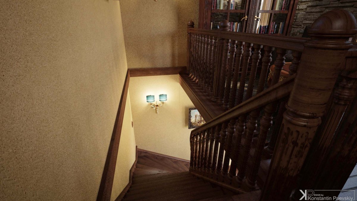 Лестничный пролет в частном доме