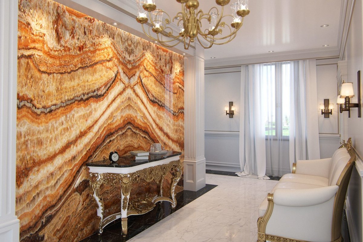 Мраморные стены в интерьере