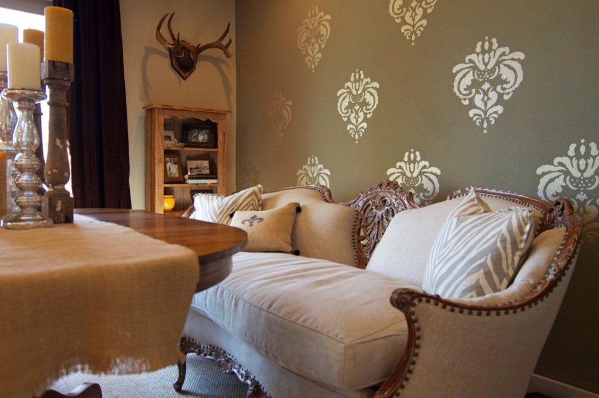 Велюровые обои в спальне