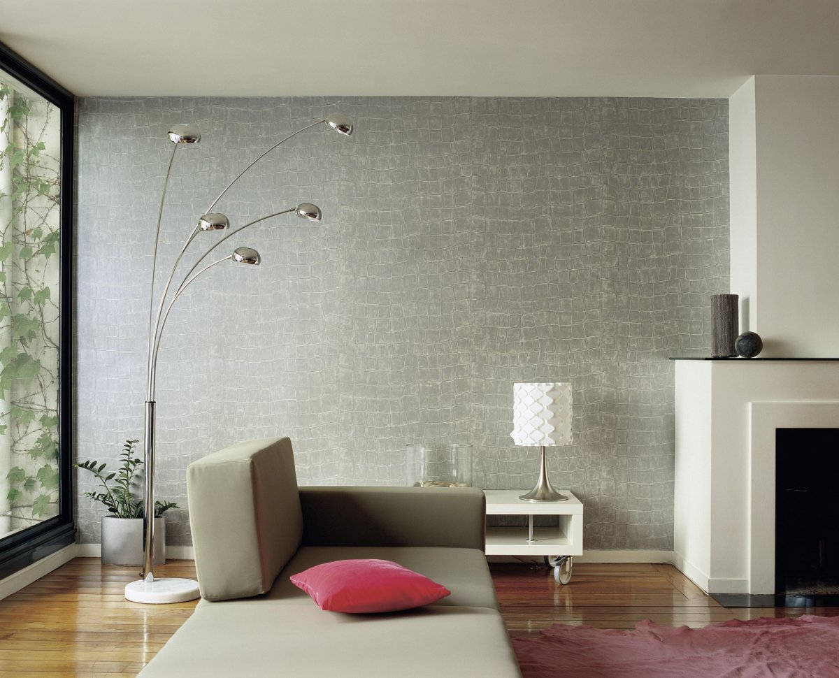 Сочетание обоев в гостиной