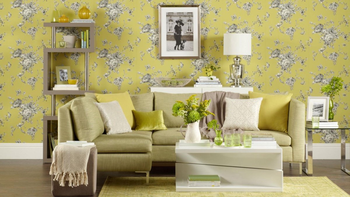 Обои дуплекс в гостиной