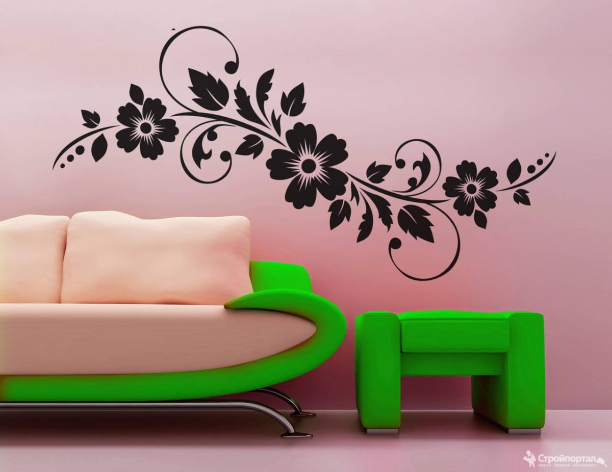 Декор стен жидкими обоями