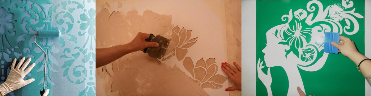 Трафарет для декора стен штукатуркой