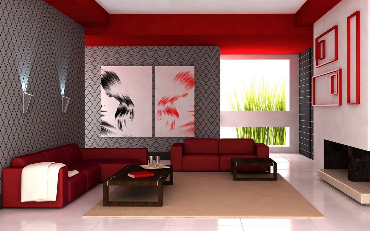 Интерьер в красных тонах